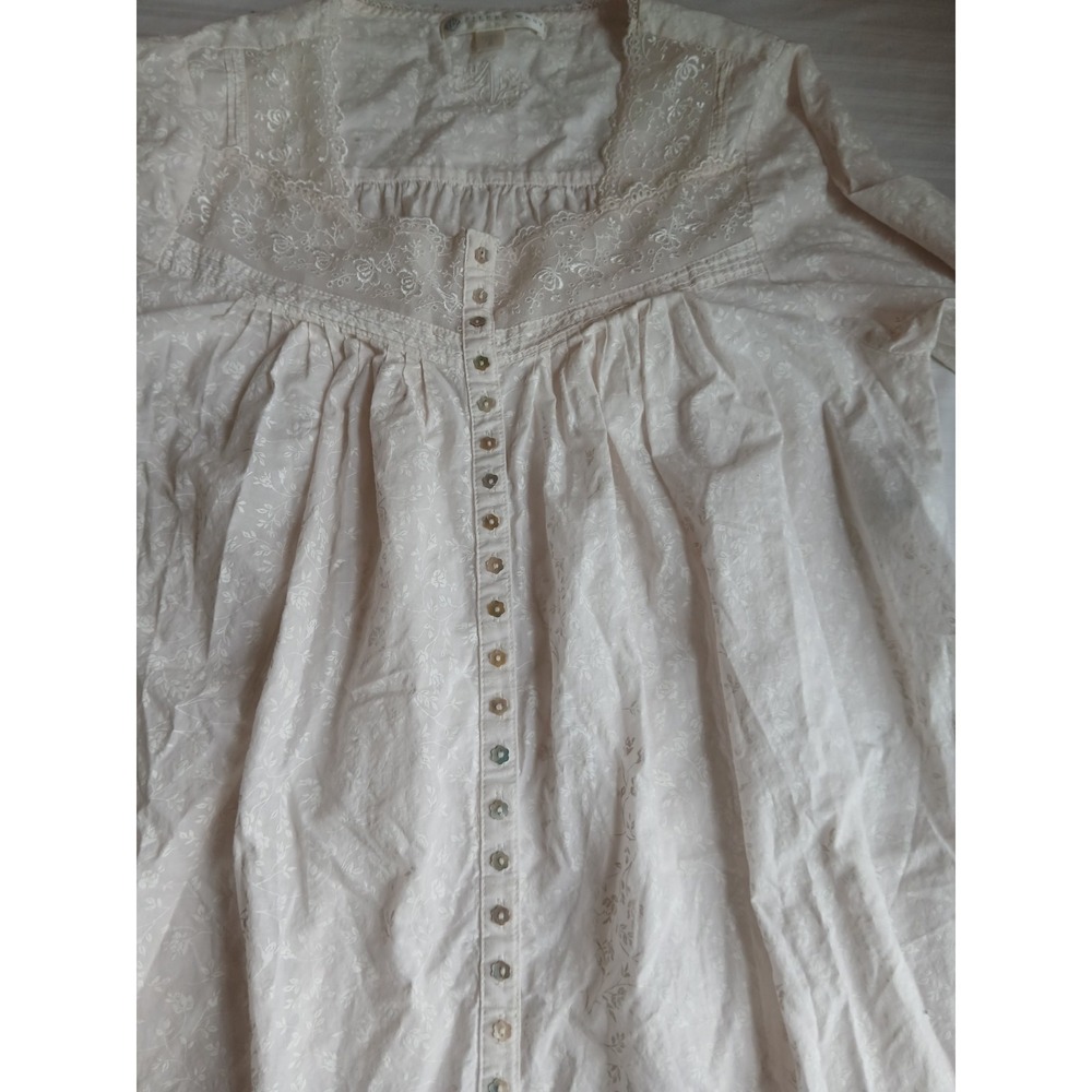 Eileen West Nightgown Medium Floral Lace Cottage Core Pockets Cotton House - Picture 9 of 16